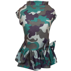Vestido Canelado Camuflado