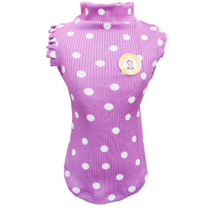 Regata Canelada Babado Bolinha Lilas