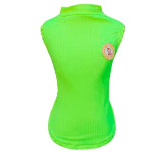 Regata Canelada Babado Verde Neon