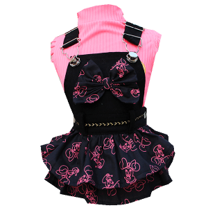 Jardineira Minnie Preta (SEM CAMISETA)