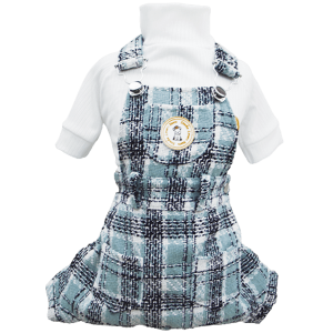 Jardineira Tweed Verde Bebê Masc (SEM CAMISETA)