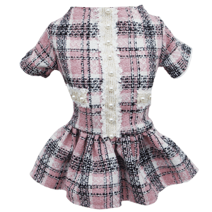 Vestido Tweed Rosa Bebê