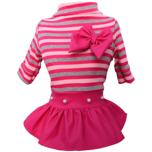 Saia Couro Listrada Pink