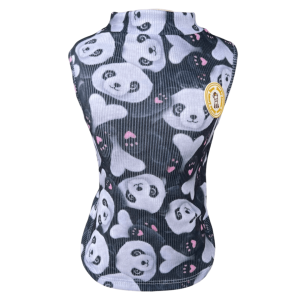 Regata Canelada Ribana Panda Preto - Imagem 1