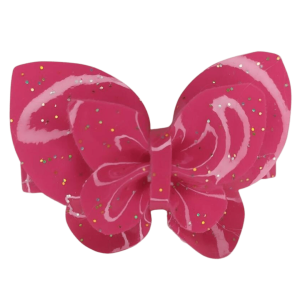 Laço Borboleta Vinil Rosa Brilho P