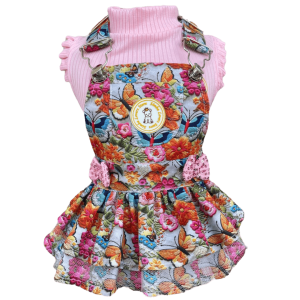 Jardineira Borboletas Floridas (SEM CAMISETA)
