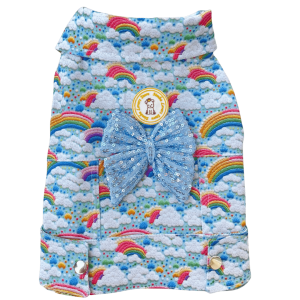 Jaqueta Cropped Arco Íris Azul