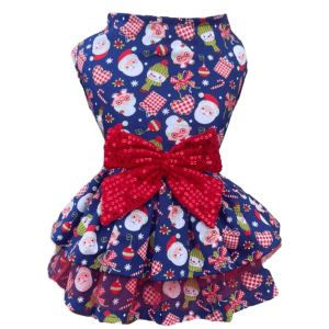 Vestido Papai e Mamãe Noel Azul