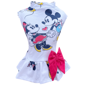 Vestido Mickey e Minnie Branco