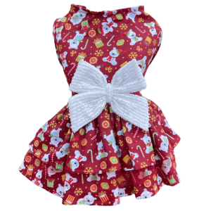 Vestido Urso Polar Vermelho