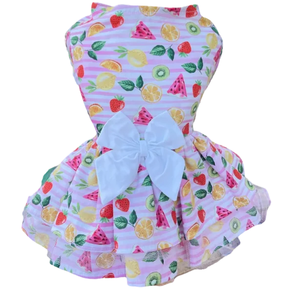 Vestido Frutinhas Listrada - Imagem 1