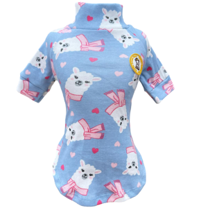 Camiseta Canelada Ribana Lhama Azul