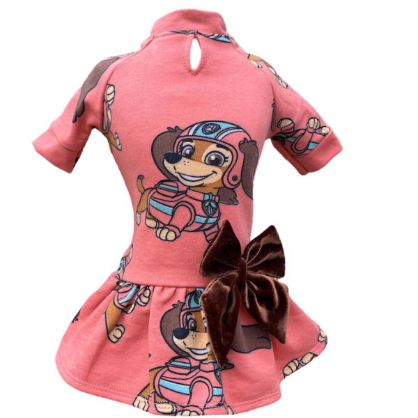 Vestido Moletom Patrulha Canina (LAÇO DO PROPRIO TECIDO ESTAMPADO) - Imagem 1