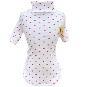 Camiseta Canelada Ribana Coração Vermelho