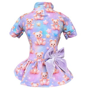 Vestido Moletom Ursinho Estrelas