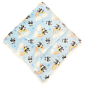 Manta Fleece Panda Azul Bebê Com Pelinho