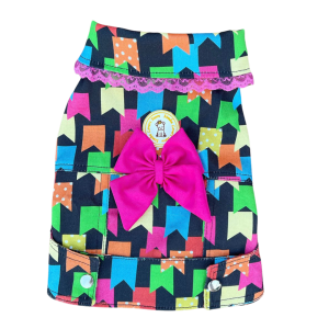 Jaqueta Cropped Bandeirinhas Preta
