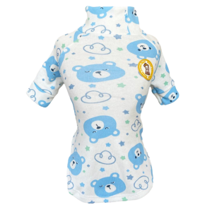 Camiseta Canelada Ribana Ursinho Nuvem Azul