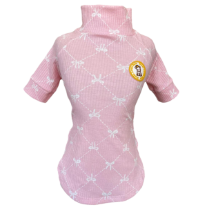 Camiseta Canelada Laço Rosa