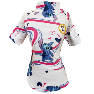 Camiseta Canelada Ribana Stitch Coração