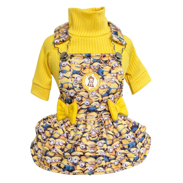Jardineira Moletom Minions Fem SEM CAMISETA - Imagem 1