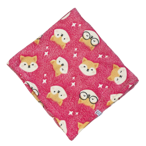 Manta Fleece Raposa Rosa Brilha no Escuro
