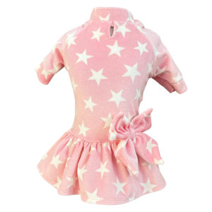 Vestido Plush Estrela Rosa