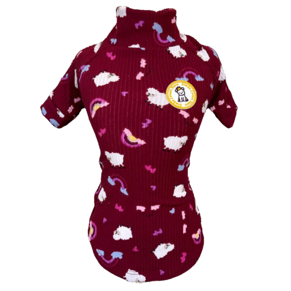 Camiseta Canelada Carneirinho Arco-Íris Vinho - Imagem 1