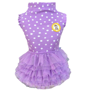 Regata com Tule Bolinha Lilás