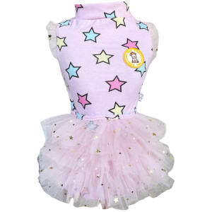Regata com Tule Estrelas Rosa