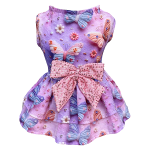 Vestido Borboletas e Pérolas