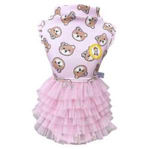 Regata Ribana com Tule Ursinho Rosa