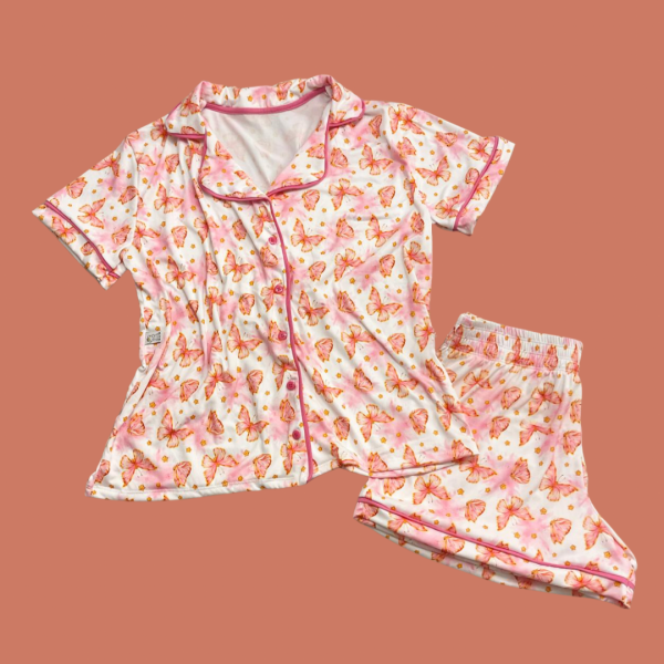 Pijama Adulto Borboleta Rosa Feminino - Imagem 1
