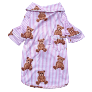 Pijama 2 Patas Ursinho Listrado Rosa