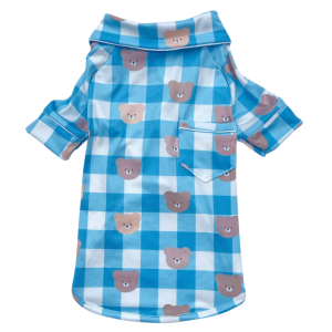 Pijama 2 Patas Ursinho Xadrez Azul