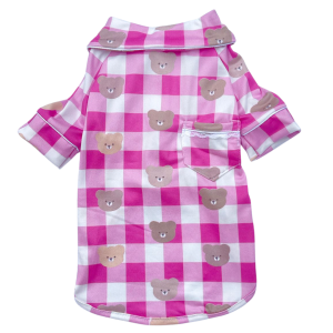 Pijama 2 Patas Ursinho Xadrez Rosa