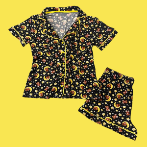 Pijama Adulto Ursinho Lua Amarela Feminino