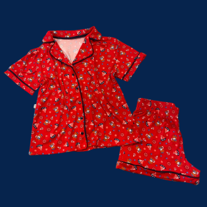 Pijama Adulto Ursinho Marinheiro Vermelho Feminino