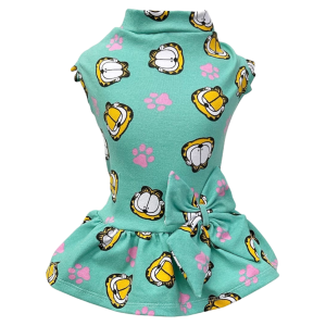 Vestido Garfield Patinha Verde