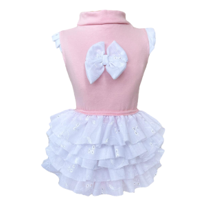 Regata com Tule Laise Rosa com Laço