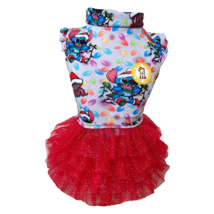 Regata com Tule Stitch Feliz Natal