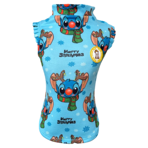 Regata Stitch Natal Azul Fem