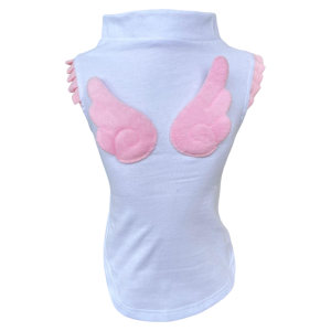 Regata Branca com Rosa Bebê Asinhas Fem