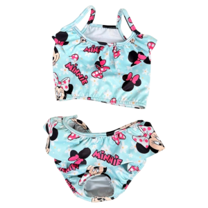 Biquíni Minnie Florzinha Azul