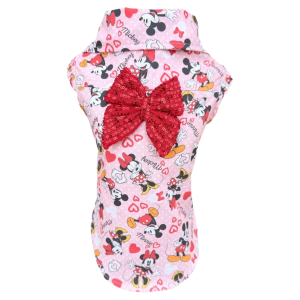 Camisa Regata Minnie Coração Rosa Fem