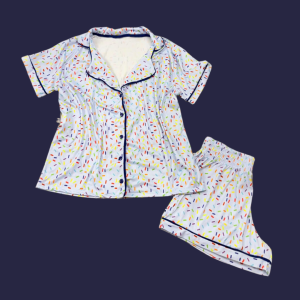Pijama Adulto Granulado Azul Bebê Feminino