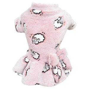 Vestido Fleece Carneirinho Rosa Bebê Brilha no Escuro