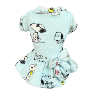 Vestido Fleece Snoopy Azul Bebê