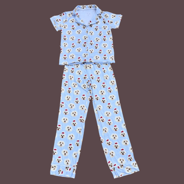 Pijama Adulto Feminino Personalizado Calça e Blusa Curta 1 Pet - Imagem 1