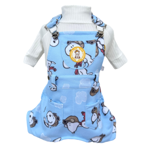 Jardineira Moletom Snoopy Aviador Masc